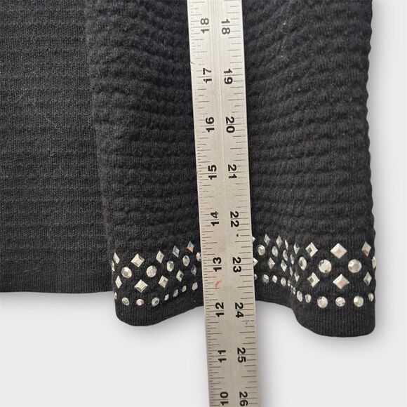 Alfred Dunner Women black studded open-front cardigan Size PS 3/4 Sleeve Office - Picture 6 of 8